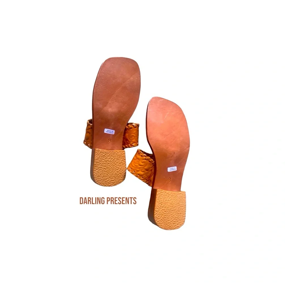 Mystique Leather Sandals Women Color Brown Size 8